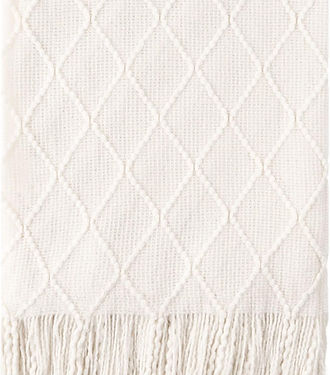 Off White Diamond Throw Blanket | Cream