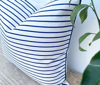 50x50 Blue and White Striped Cushion