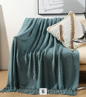 Faux Cashmere Woven Blanket & Throw |Mint Green