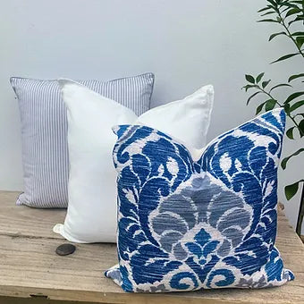 blue white grey cushion set