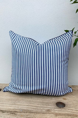 50x50  Blue and White Striped Cushion