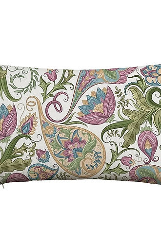 Rectangle Paisley Flower Cushion