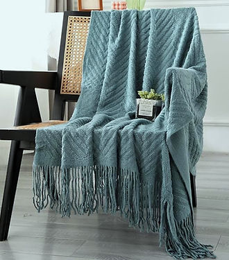 Faux Cashmere Woven Blanket & Throw |Mint Green