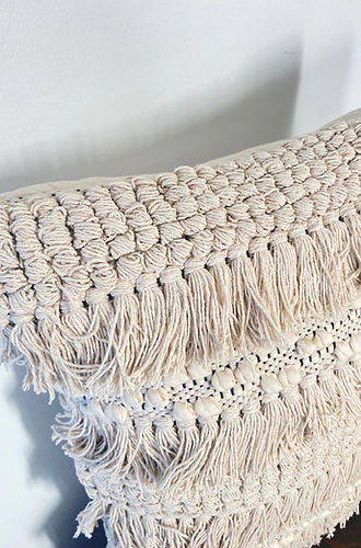 Cushion cover with fringe
