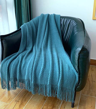 teal throw rug