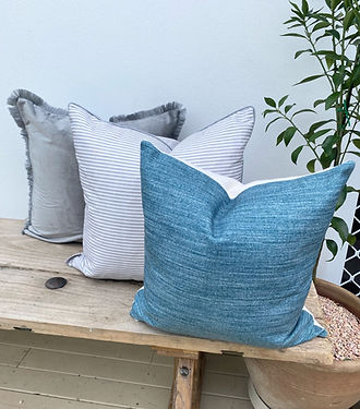 Set of 3 Teal Turquoise Grey Cushions