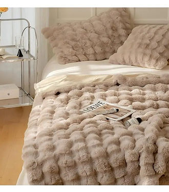 Rabbit fur soft blanket