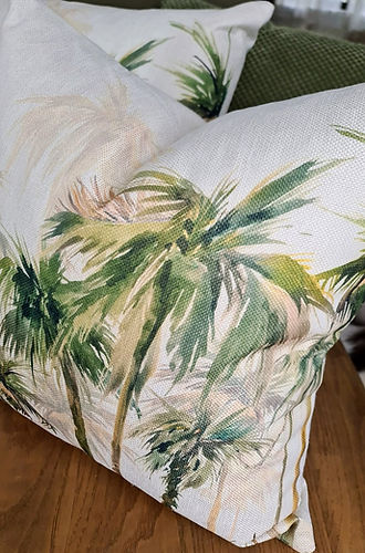 45cm x 45cm Green Coastal Tropical Palmtree Cushions