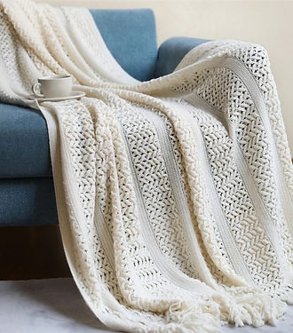 Cream throw blanket