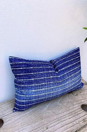 100% Cotton Blue Cushion Covers / Boho Stripe