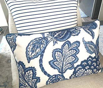 Set of 2 Blue and White Striped Cushion