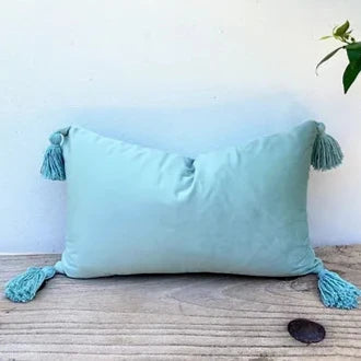 Velvet Cushion Covers with Stylish Tassel | Mint