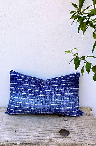 100% Cotton Blue Cushion Covers / Boho Stripe