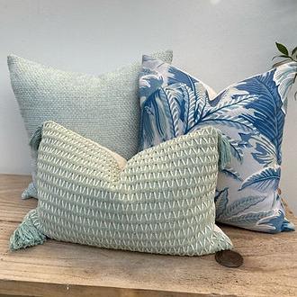 Coastal Mint and Blue Cushion Covers