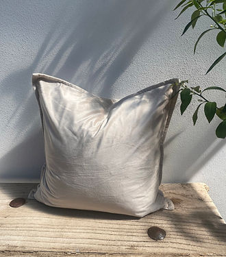 Brown Taupe Velvet Cushion Cover | Flanged Edge