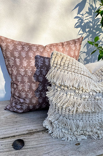 Set of 3 Natural Coastal Brown Beige Cushion Covers |  Tassel Boho Vibes