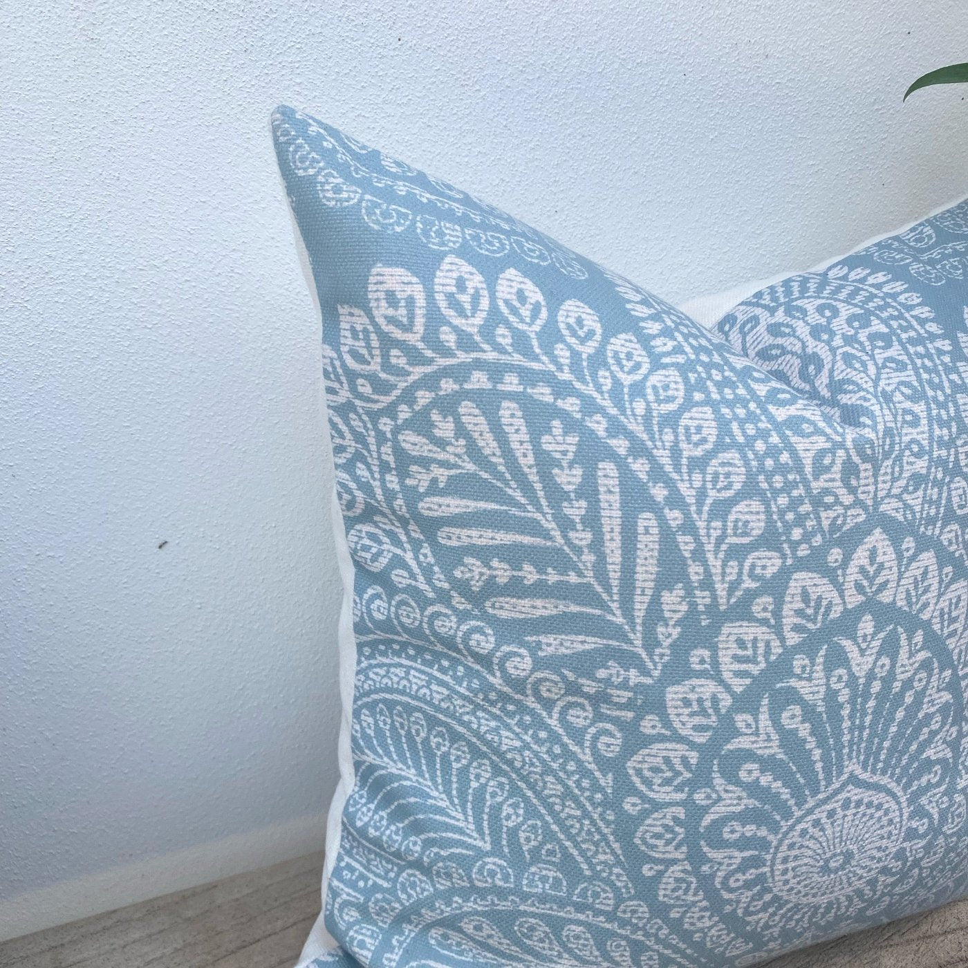 45cmx 45cm Palmtree Blue and White Cushion