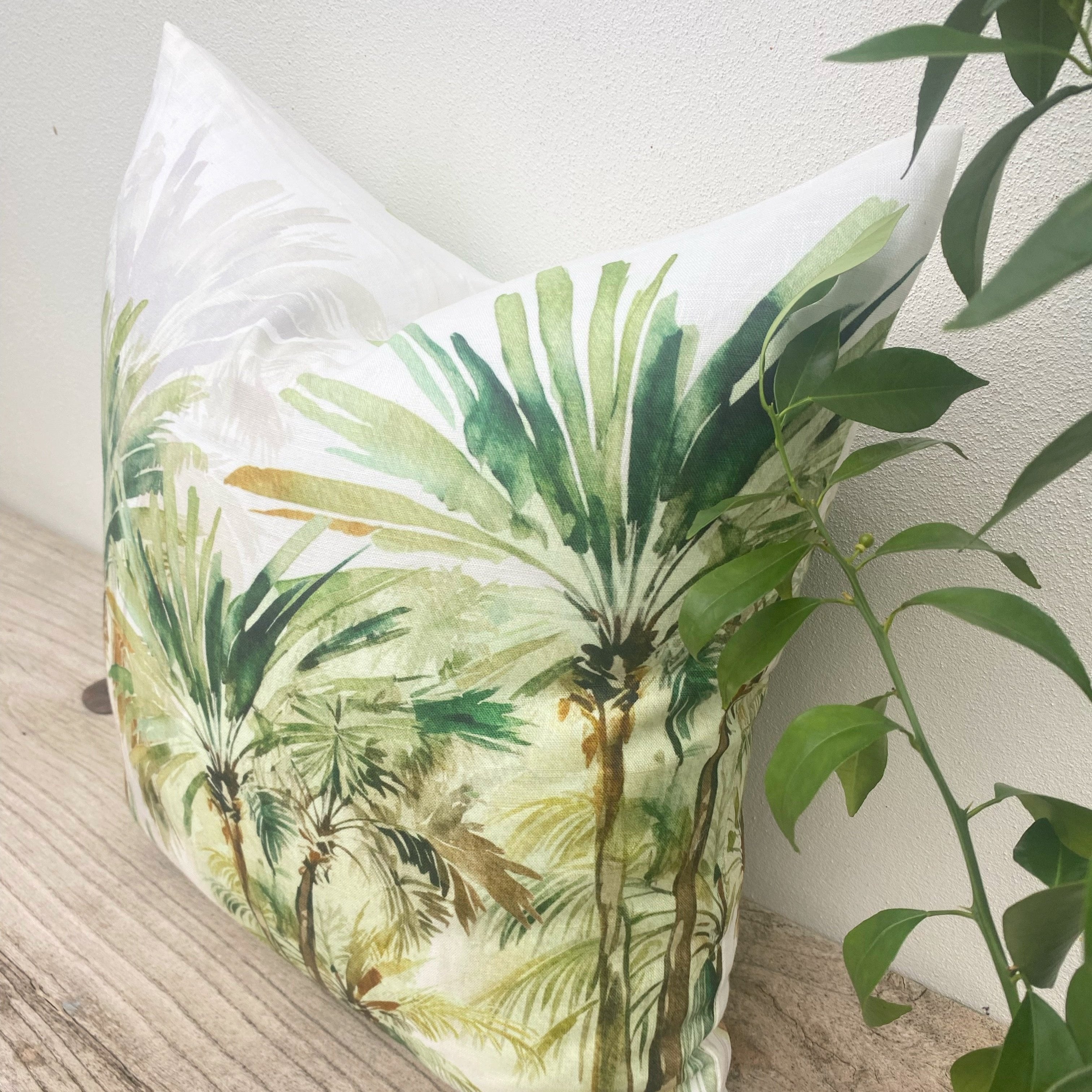 Tropical Palm Bamahas French Linen Cushion Cover