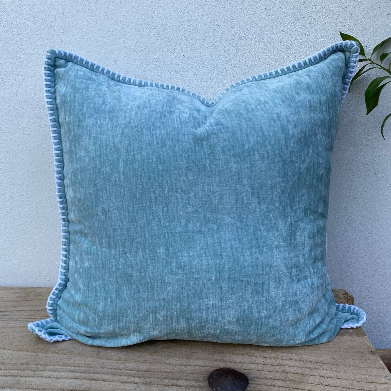 50cm Light Blue Velvet Cushion