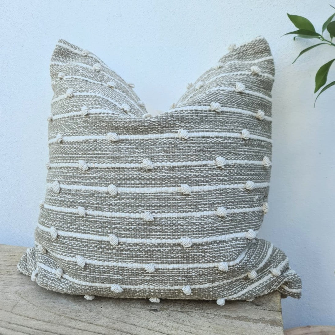 50cm Natural Textured Cotton Cushion