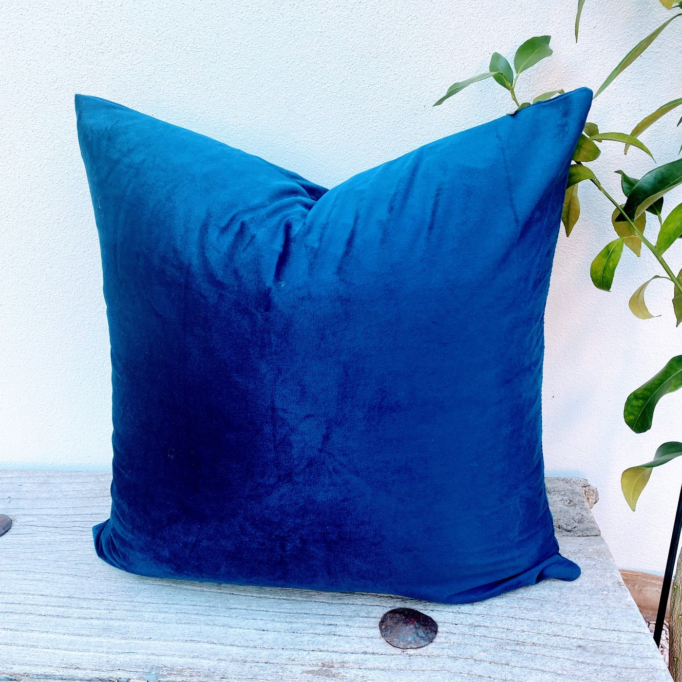 50cm Navy Blue Velvet Cushion