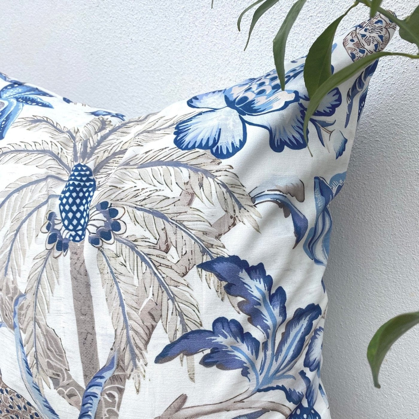 Gorgeous Coastal Blue adn White Cotton Cushion