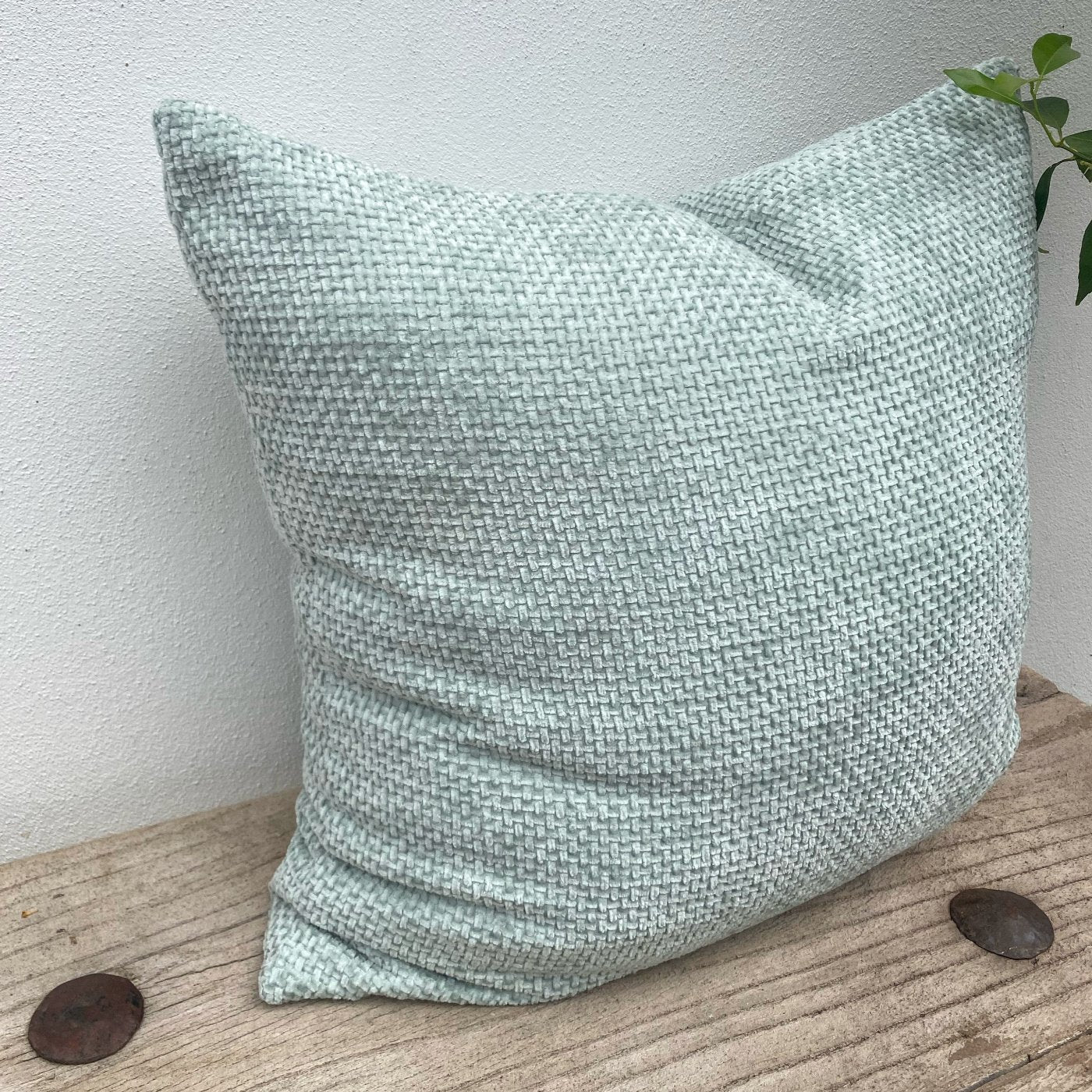 50cm Velvet Duck Egg Blue Cushion