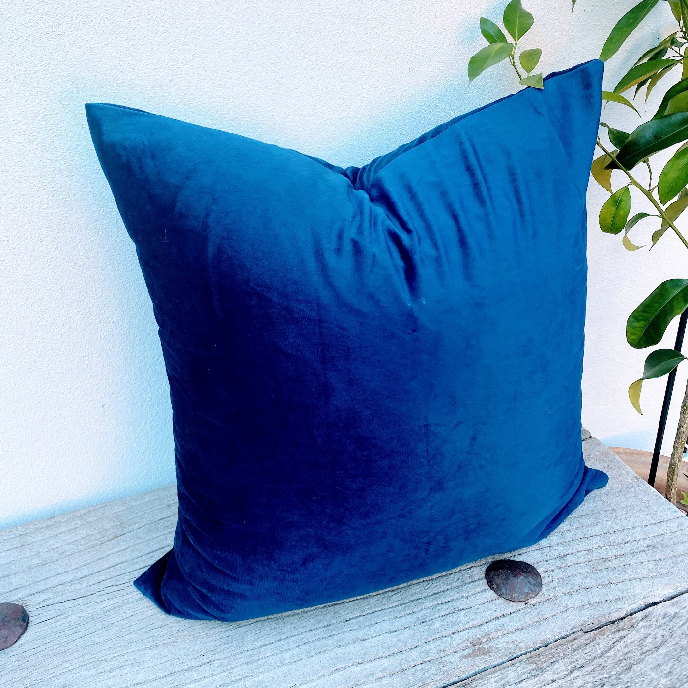 50cm x 50cm Blue Velvet Cushion Cover