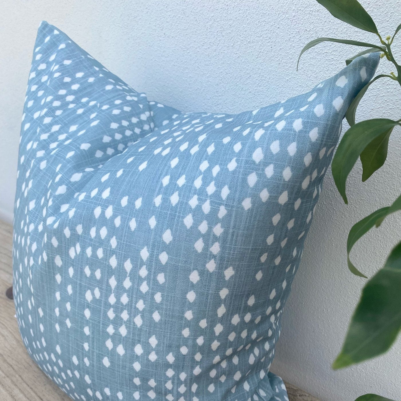 50cm Light Blue Patterned Cushion