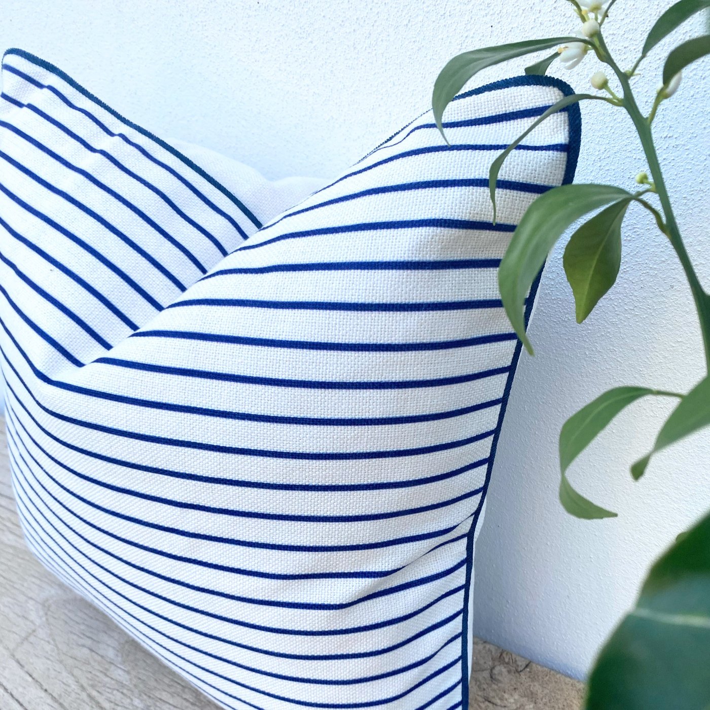 50x50 Blue and White Striped Cushion