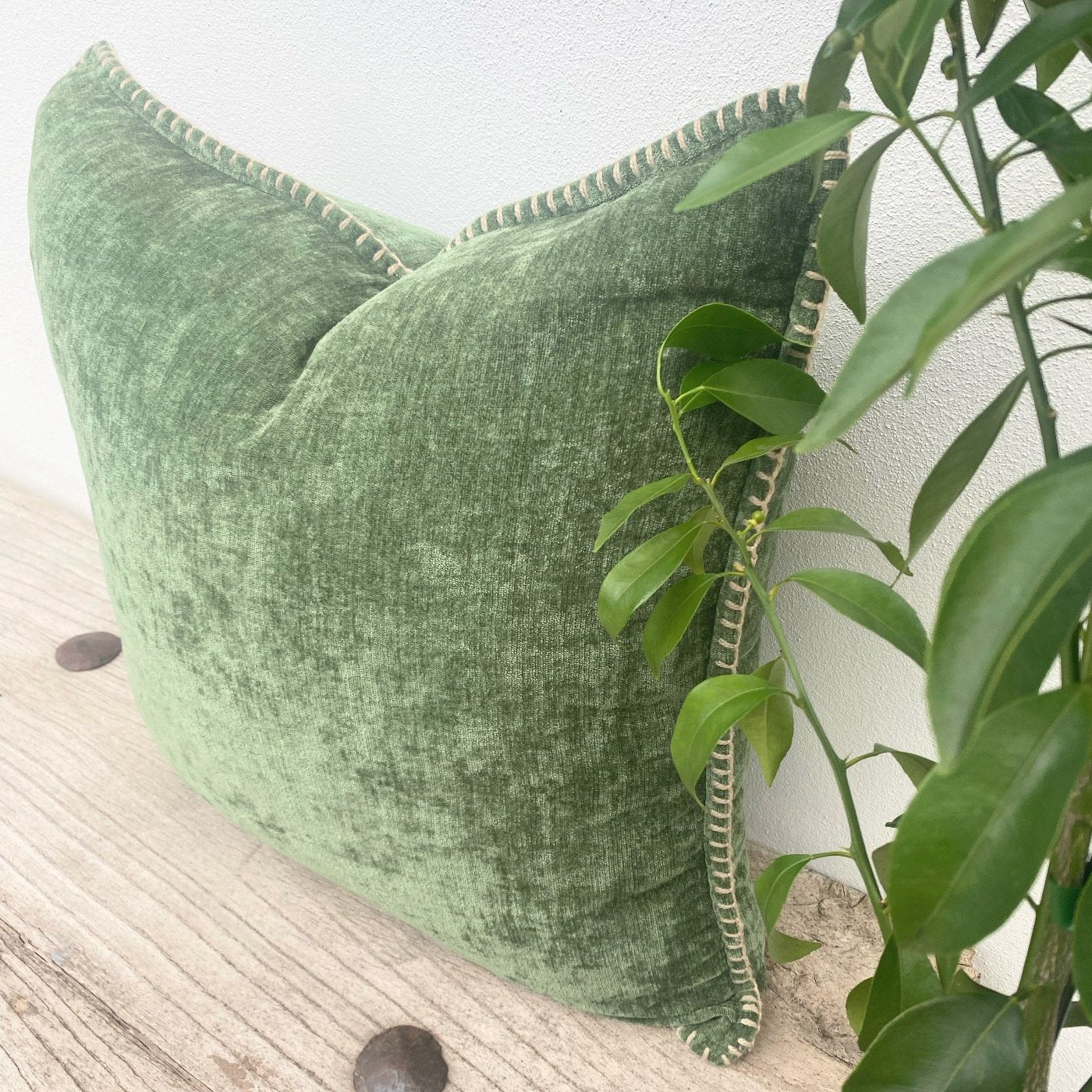 50cm Forest Green Chenille Velvet Cushion