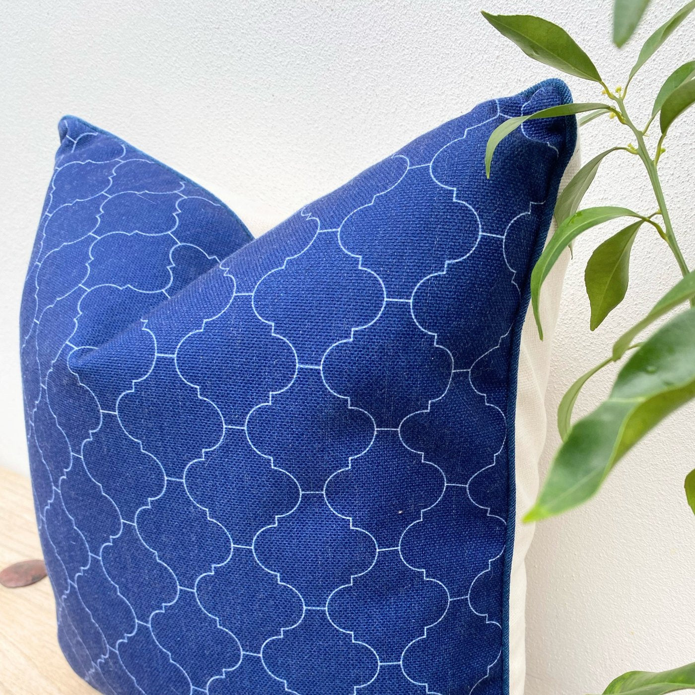 50x50 Navy Blue Patterned Cushion