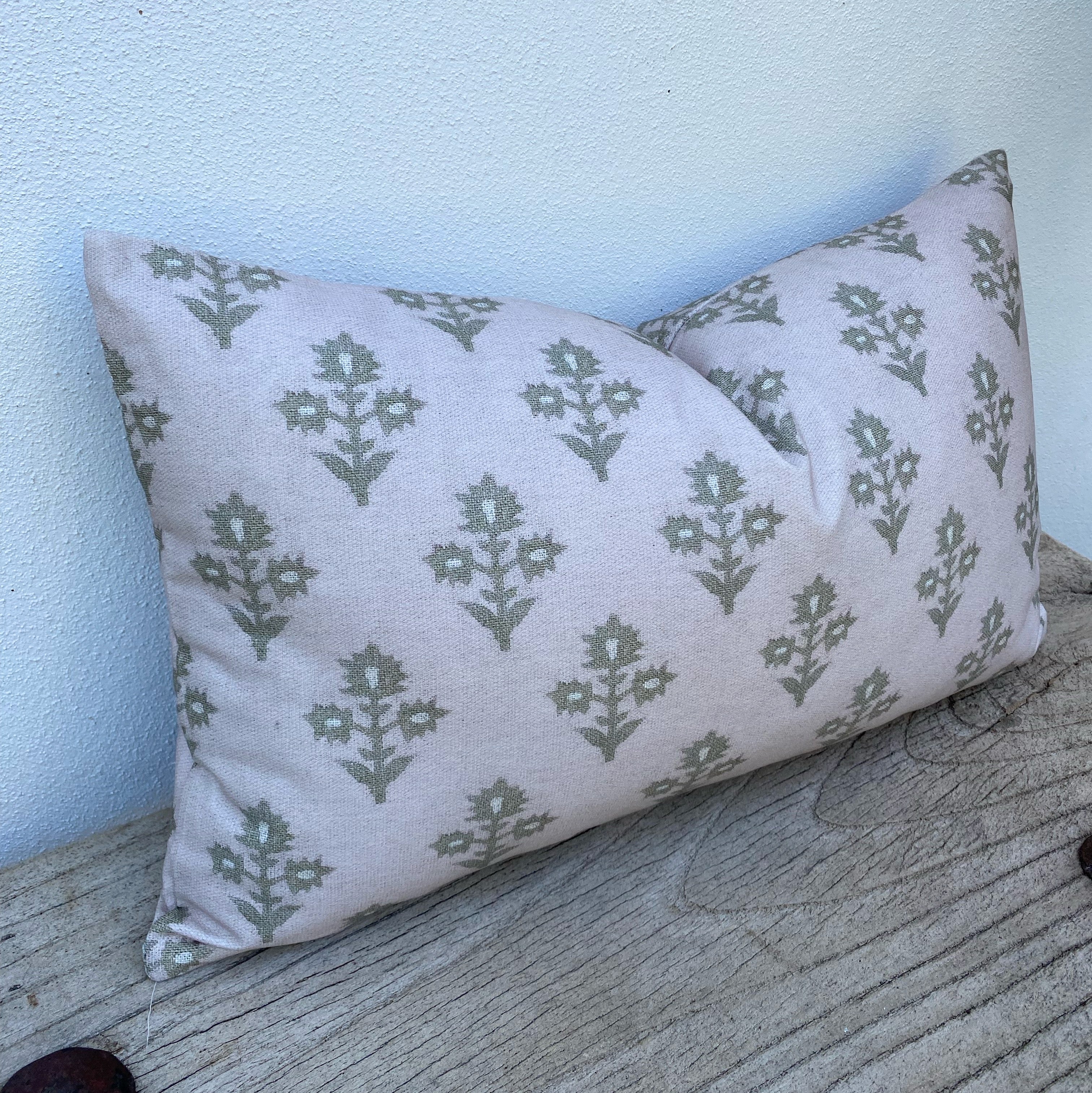 100% Cotton Beige Green Cushions | Chance