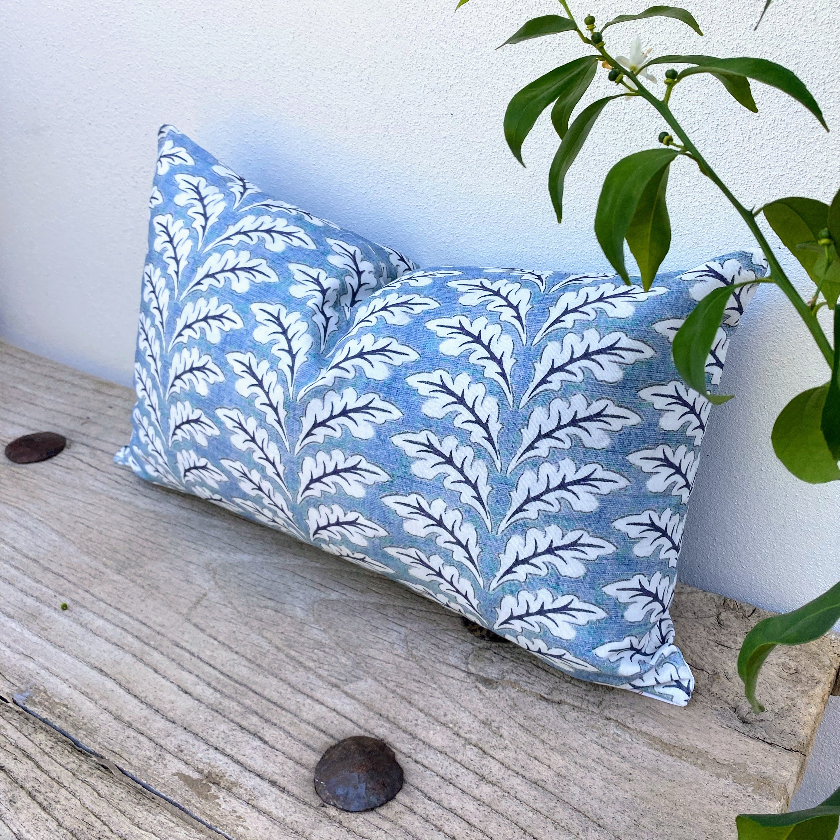 100% Cotton Light Blue  Cushions | Ocean Foliage