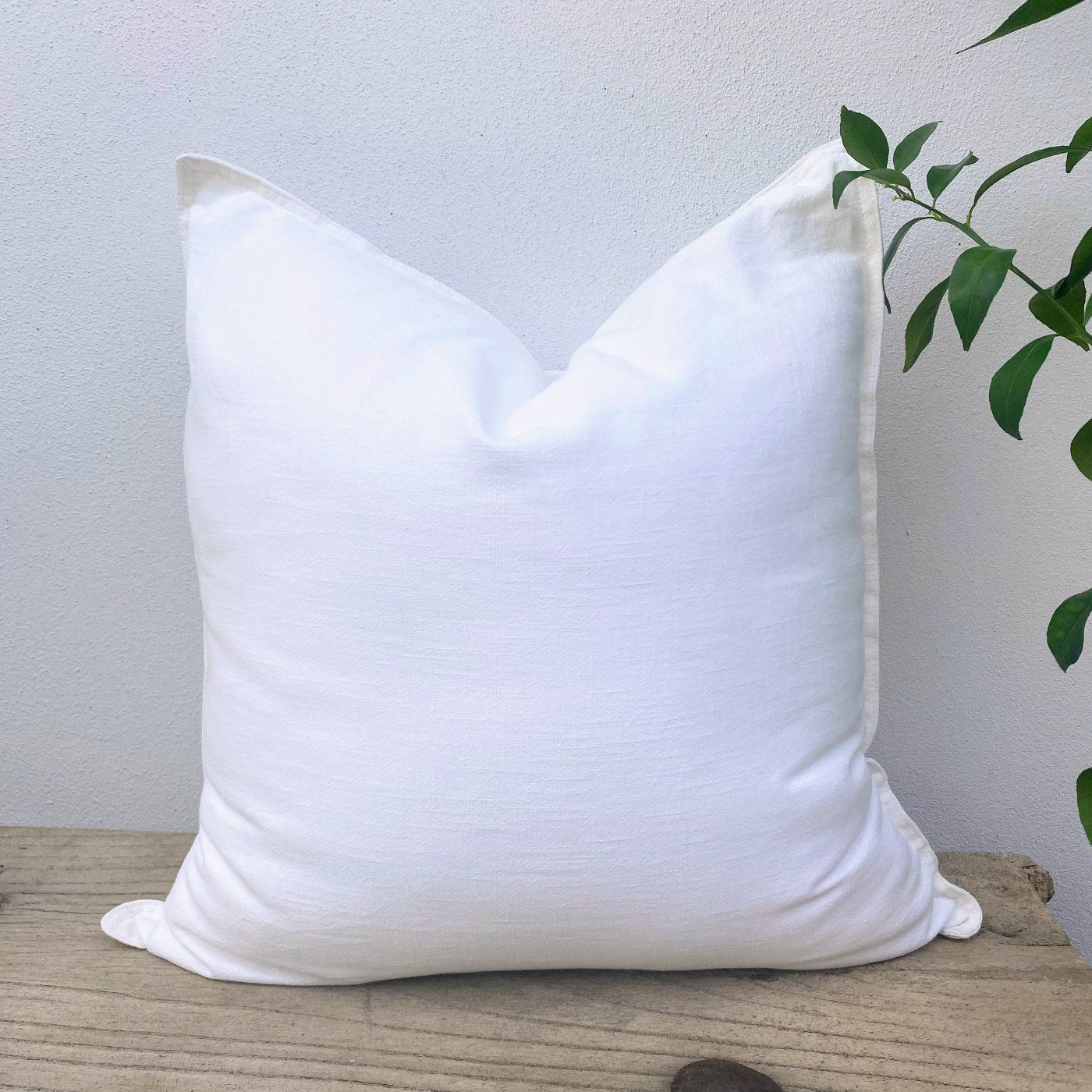 60cm Natural White Linen Cushions