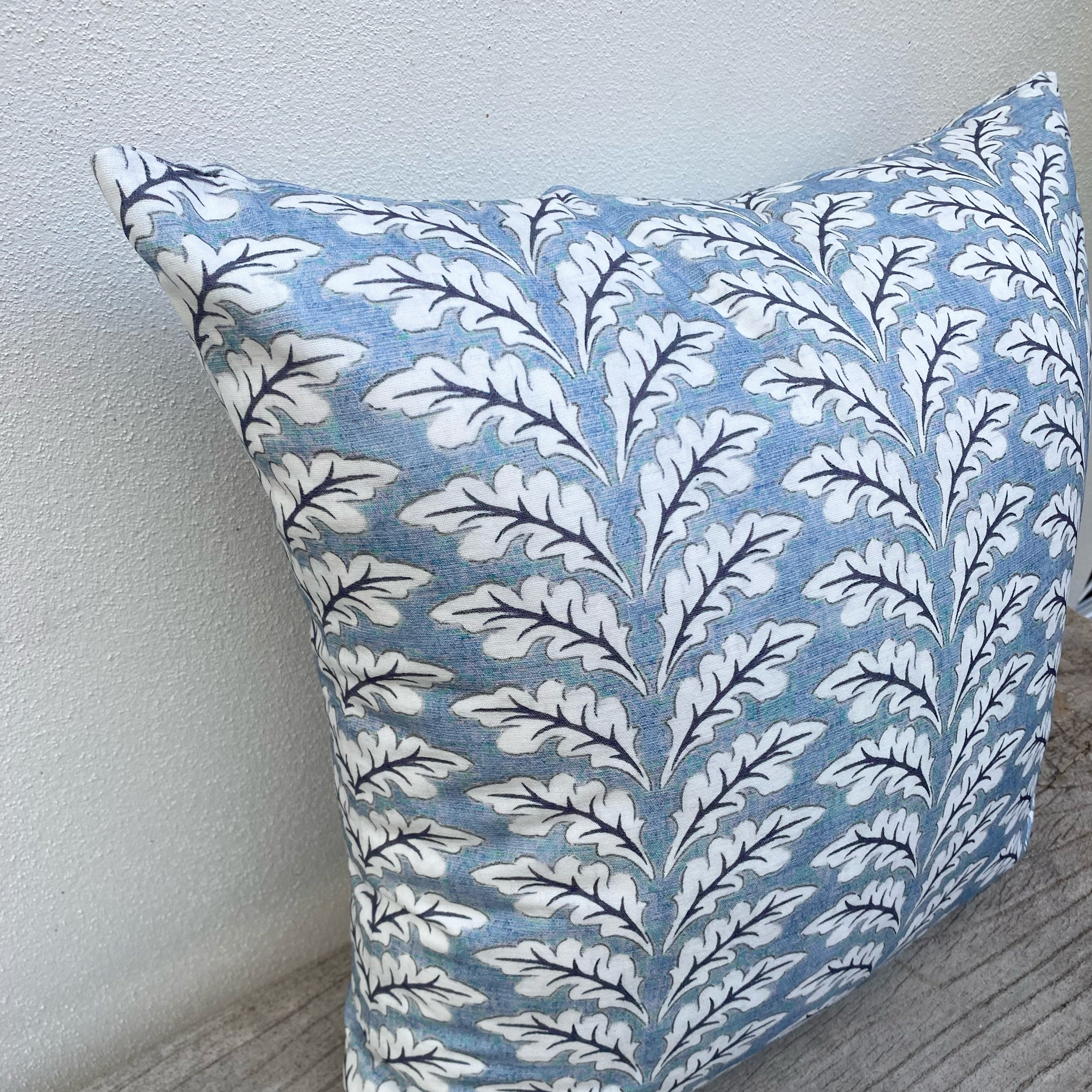 100% Cotton  Light Blue Cushion | Ocean Foliage