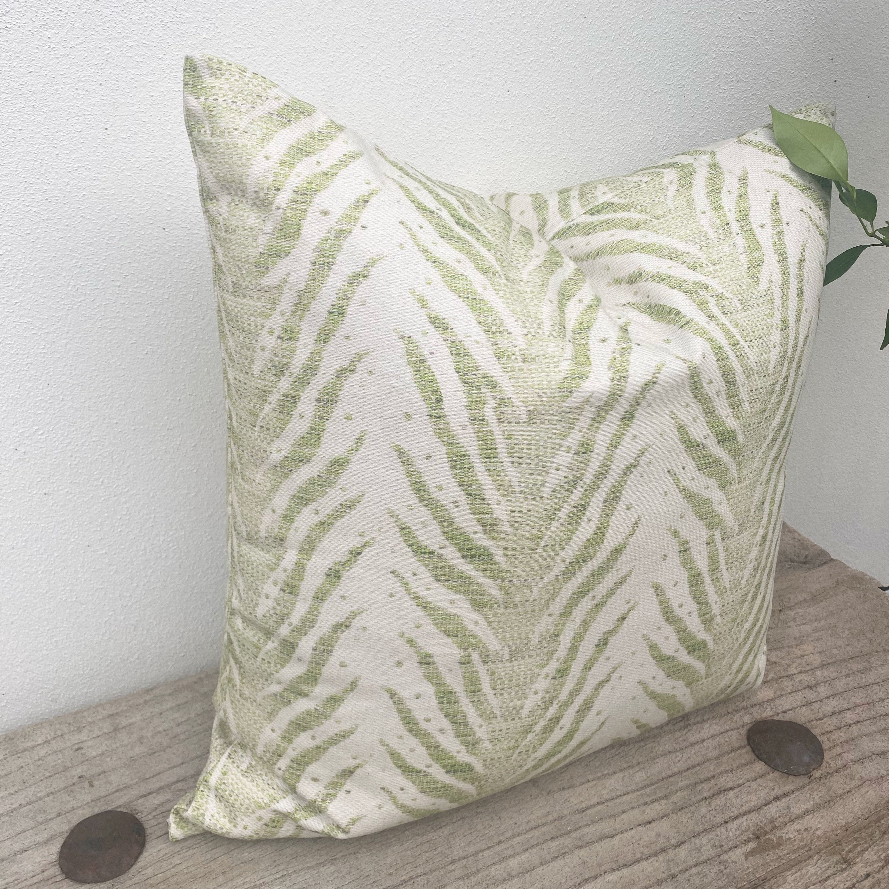 100% Cotton Green Cushion | Flowing Vine