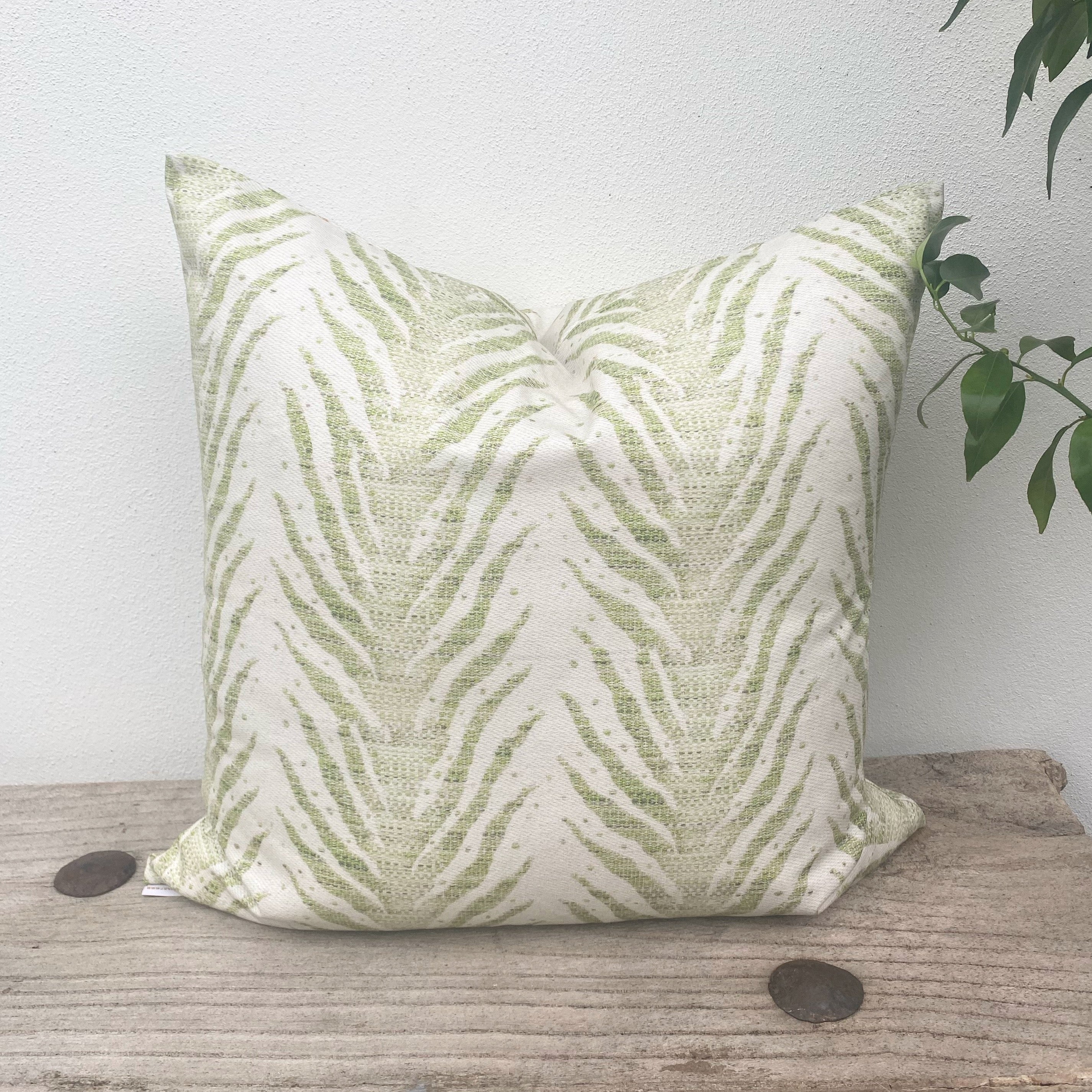 100% Cotton Green Cushion | Flowing Vine