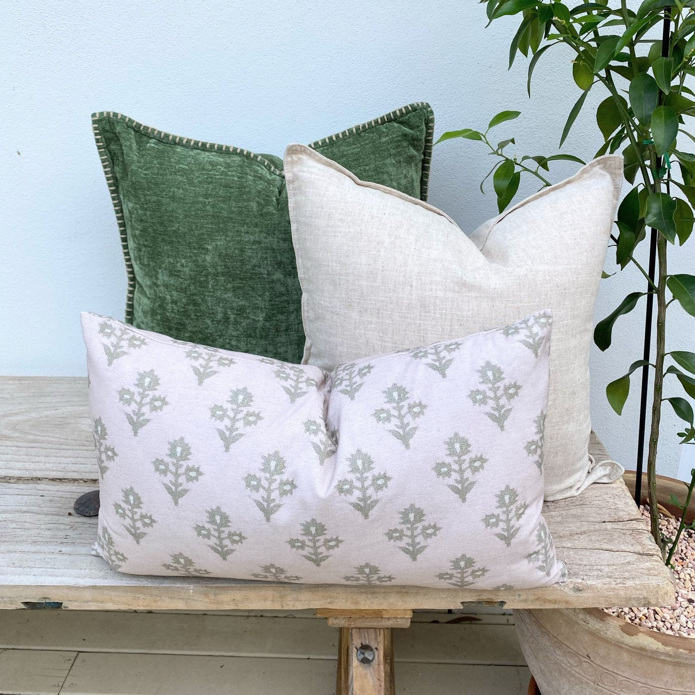 Forest Green Cushion | Chenille