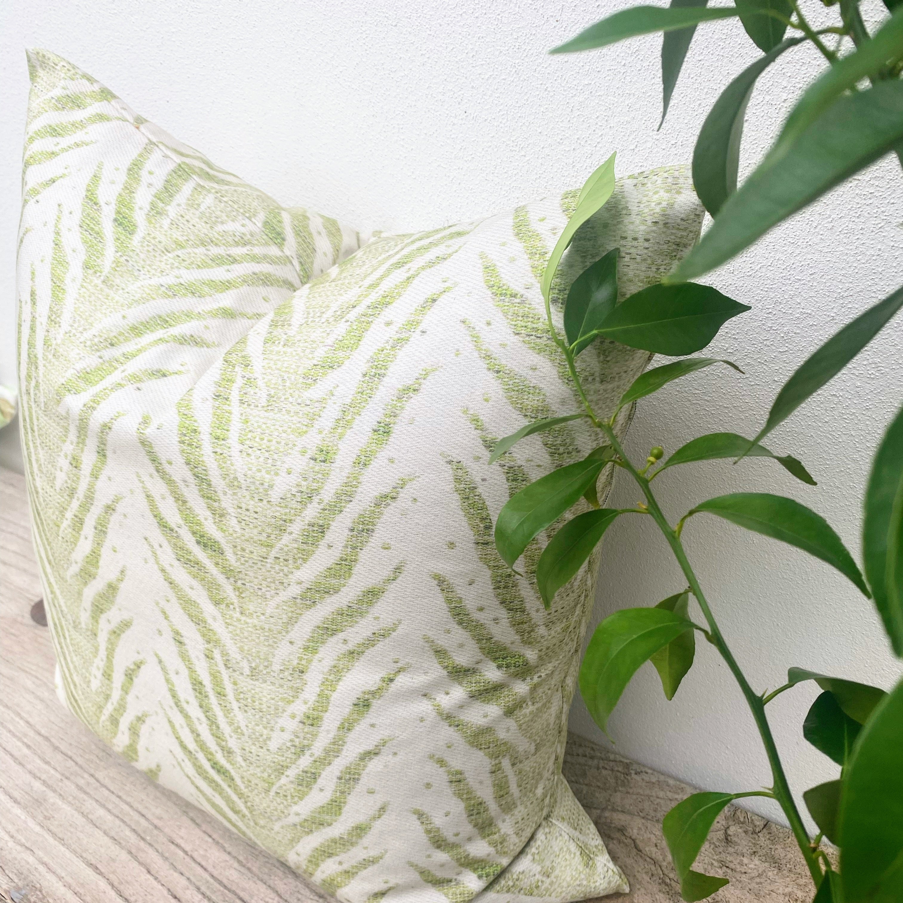 100% Cotton Green Cushion | Flowing Vine