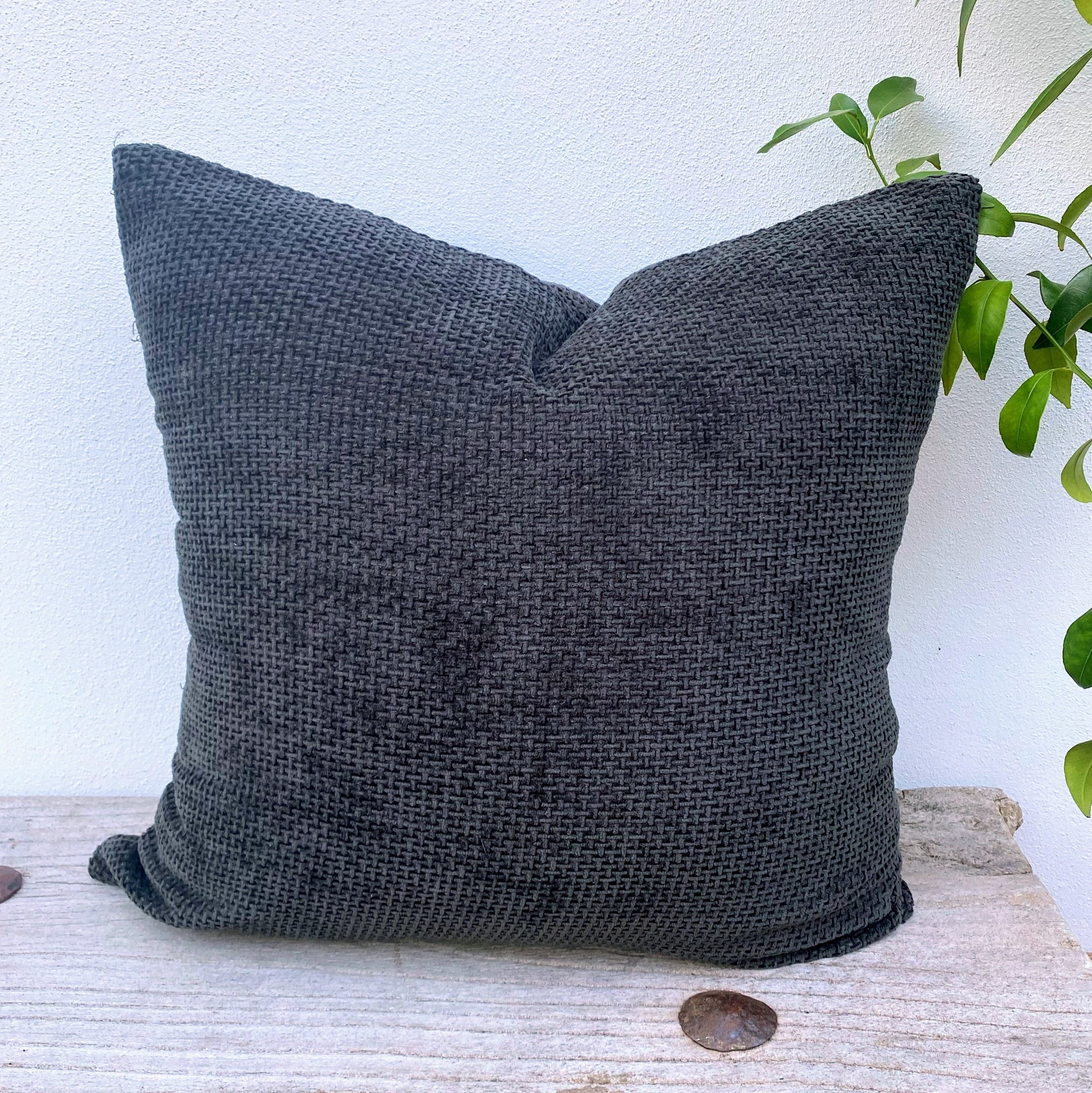 Dark Brown Chenille Cushion Cover | Lattice