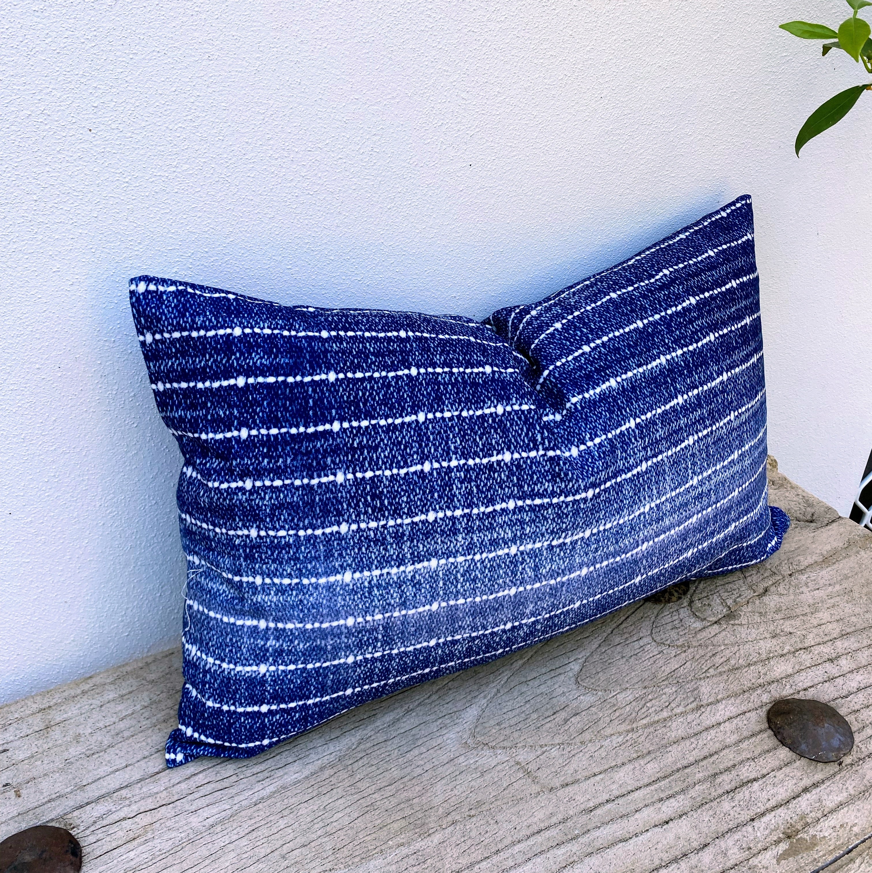 100% Cotton Blue Cushion Covers / Boho Stripe