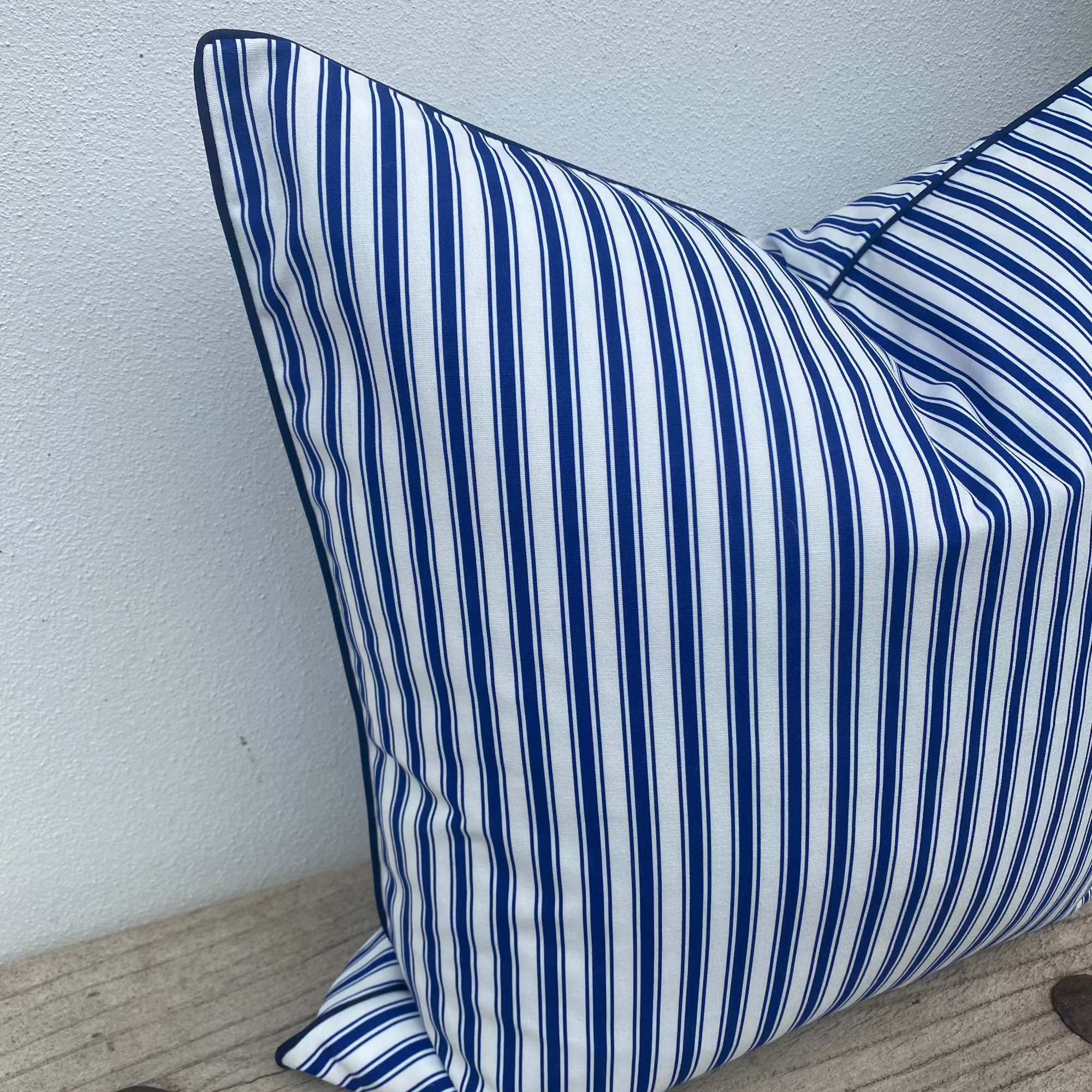 45 x 45 cm Blue and White Pin striped Cushion