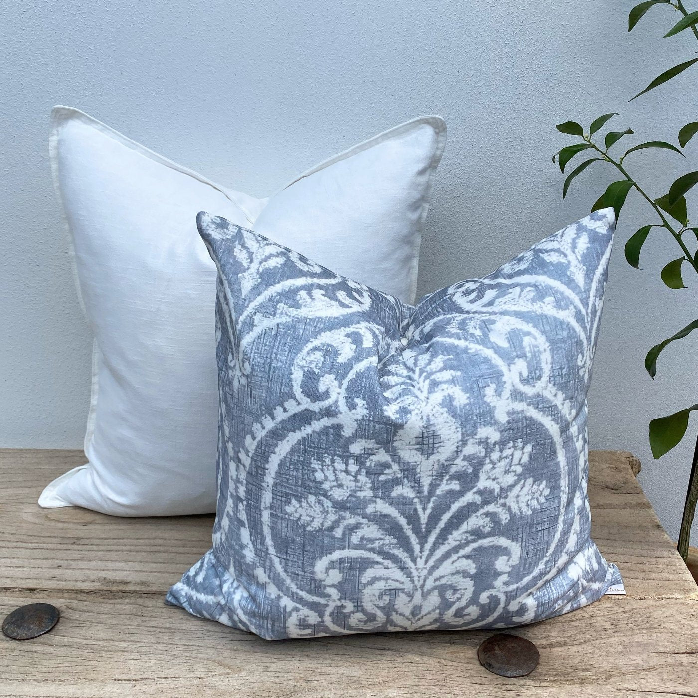 Set of 2 Blue Grey Cushions