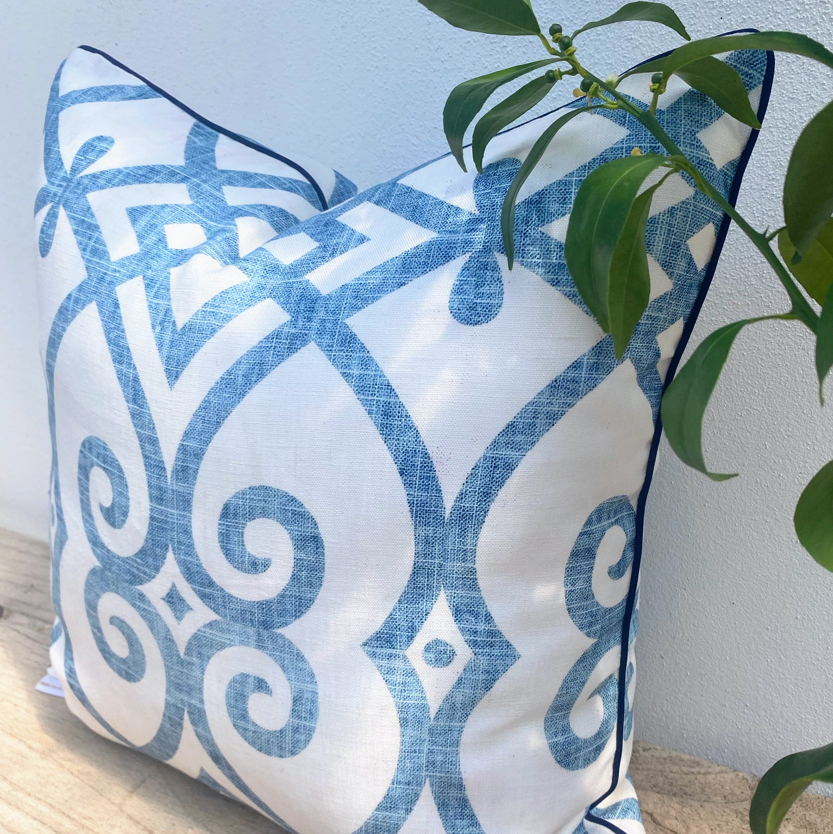 Coastal Blue and White 50x50 Cushion Cover