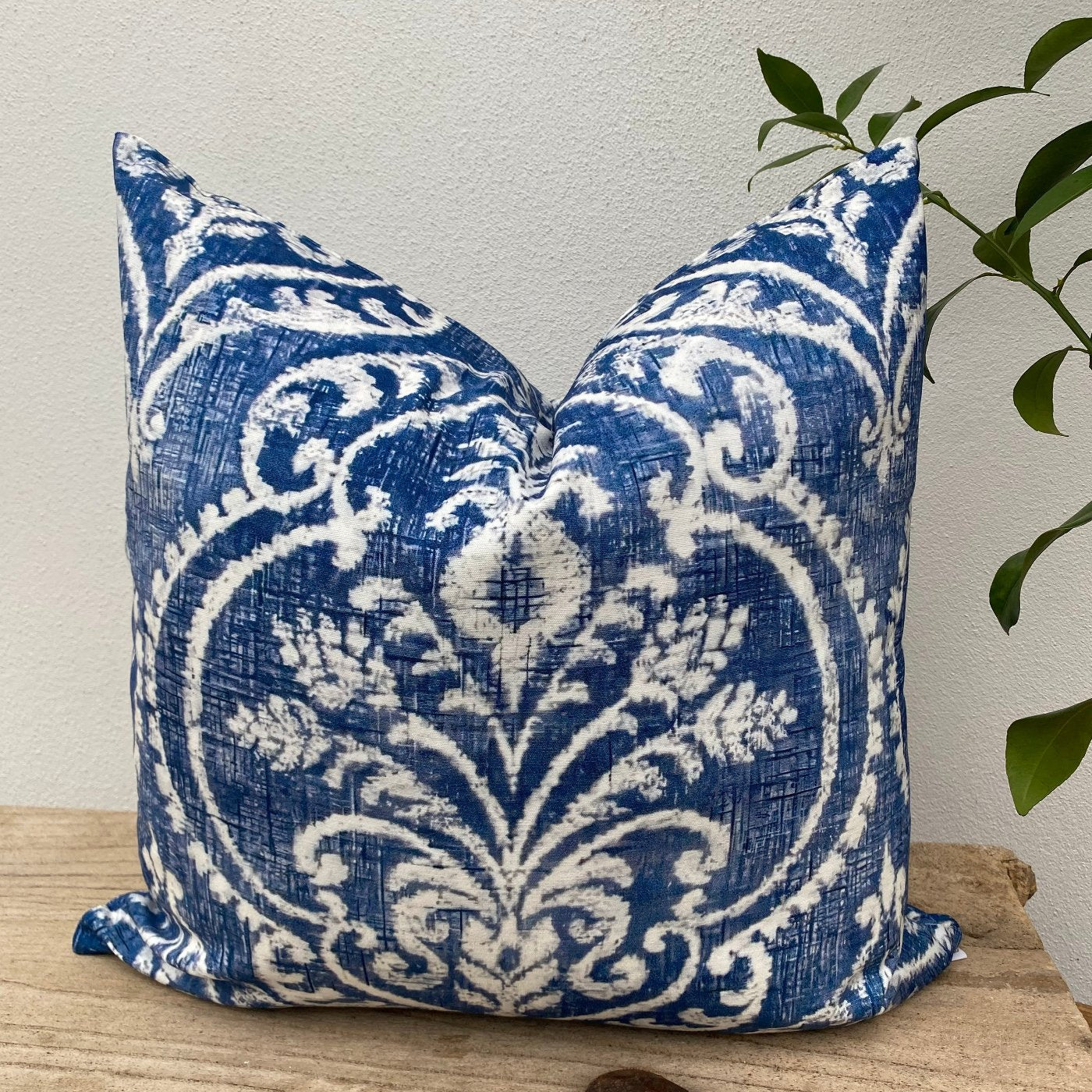 Gorgeous Blue Damask Boho Cushion