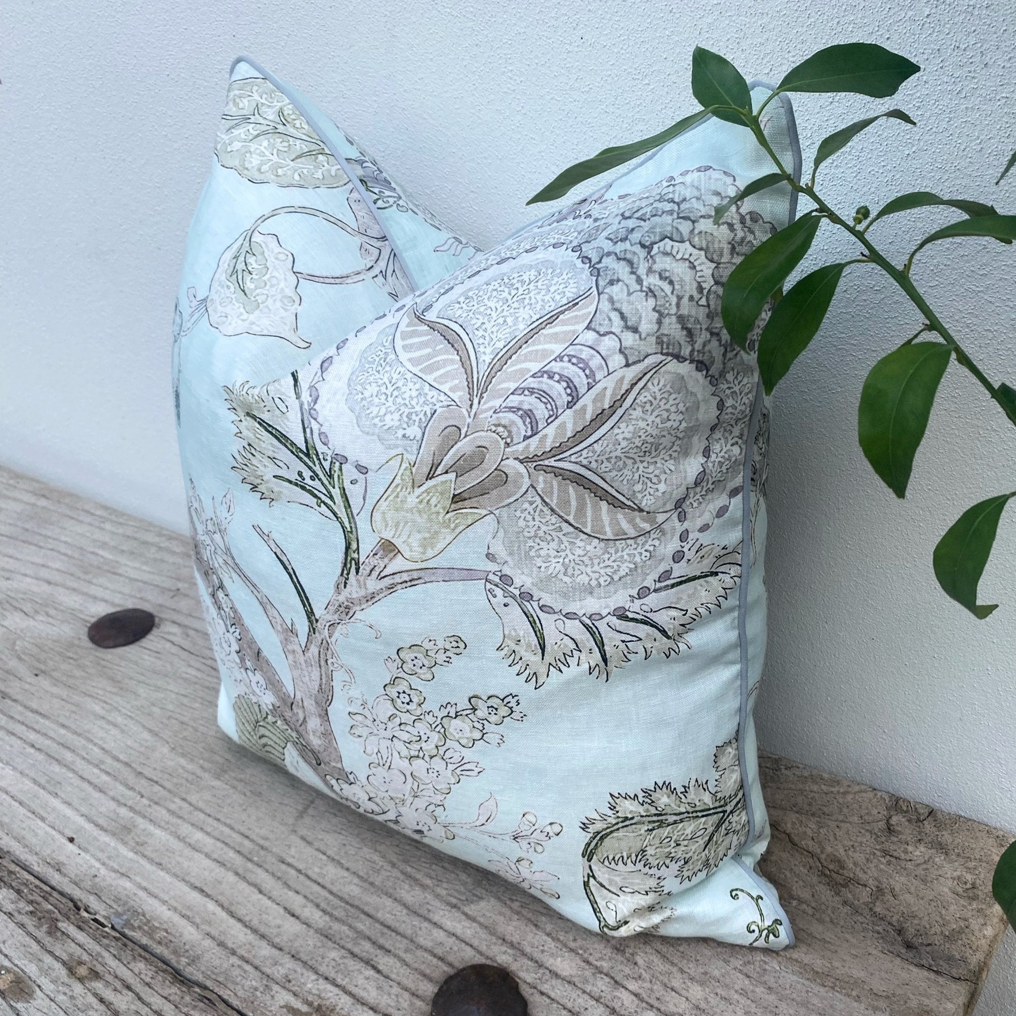 Enchanted Light Blue Floral Cushion Cover