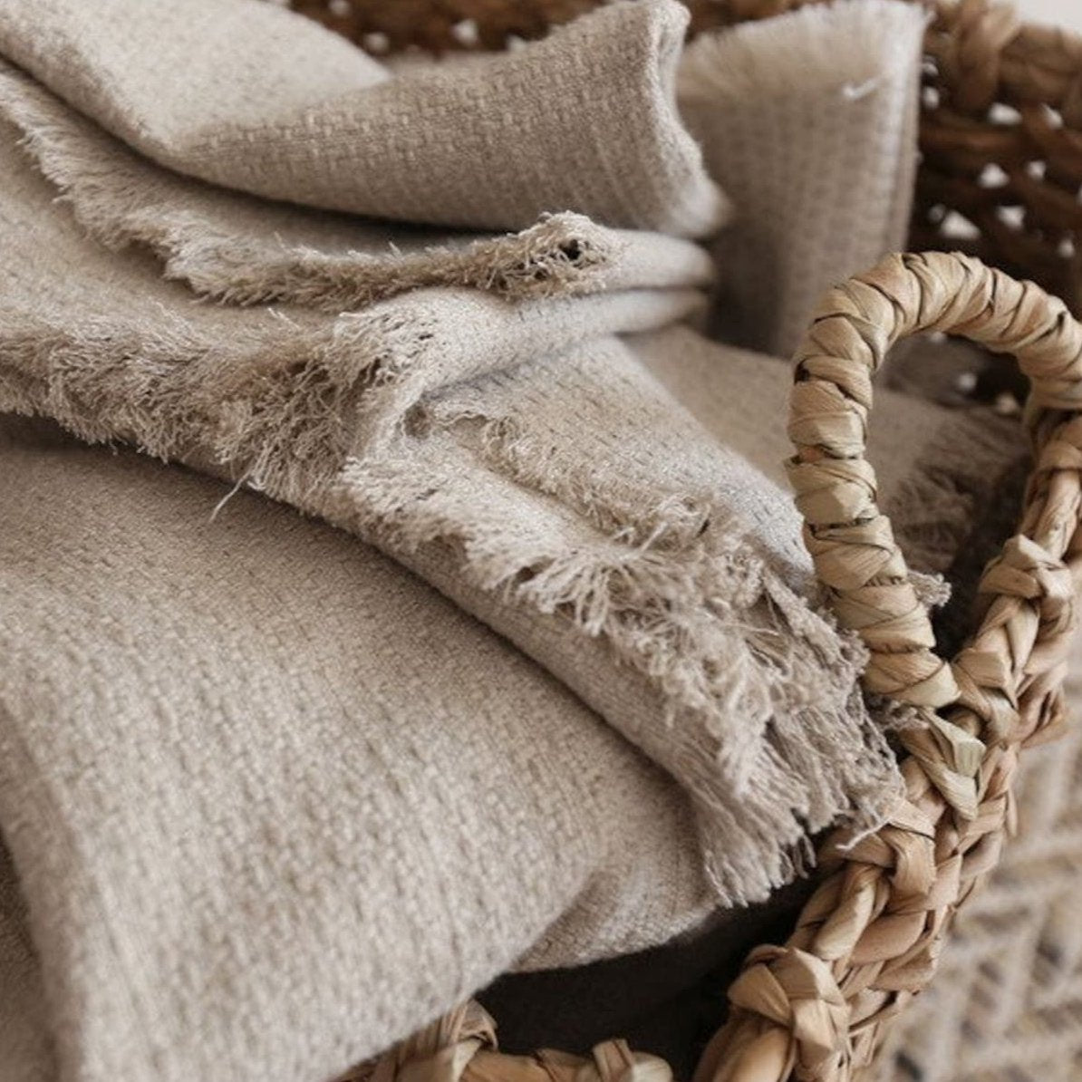 Stunning heavy weight linen throw