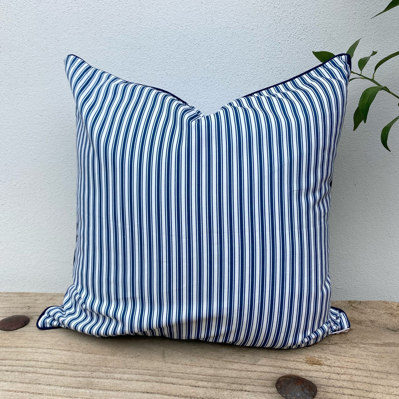 Navy Blue Pin Striped Cushion