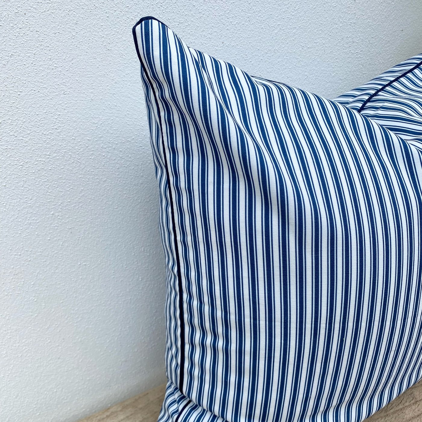 Navy Blue and White Stripe Cushion